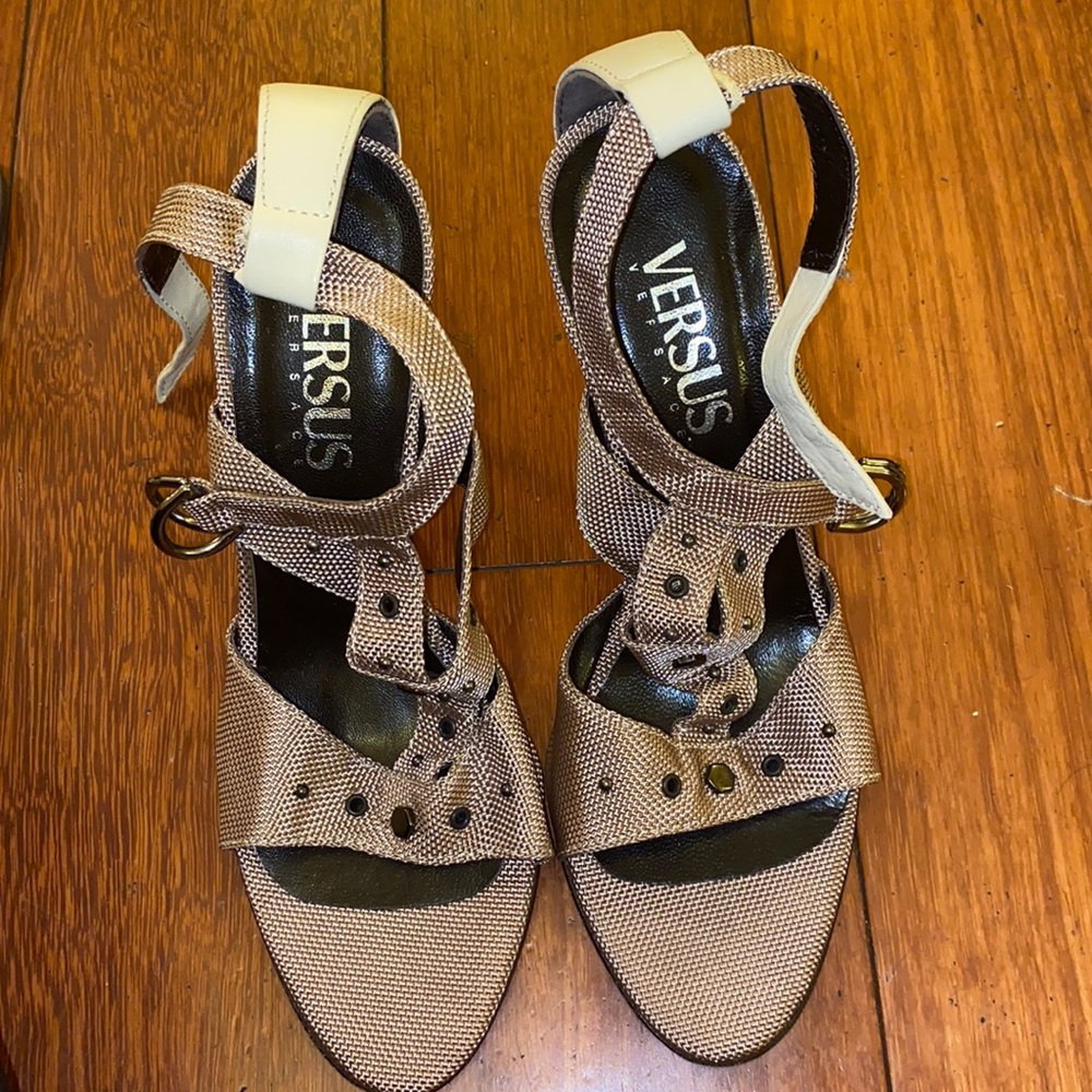 Vintage Versus Versace Ribbon T Strap Heel
